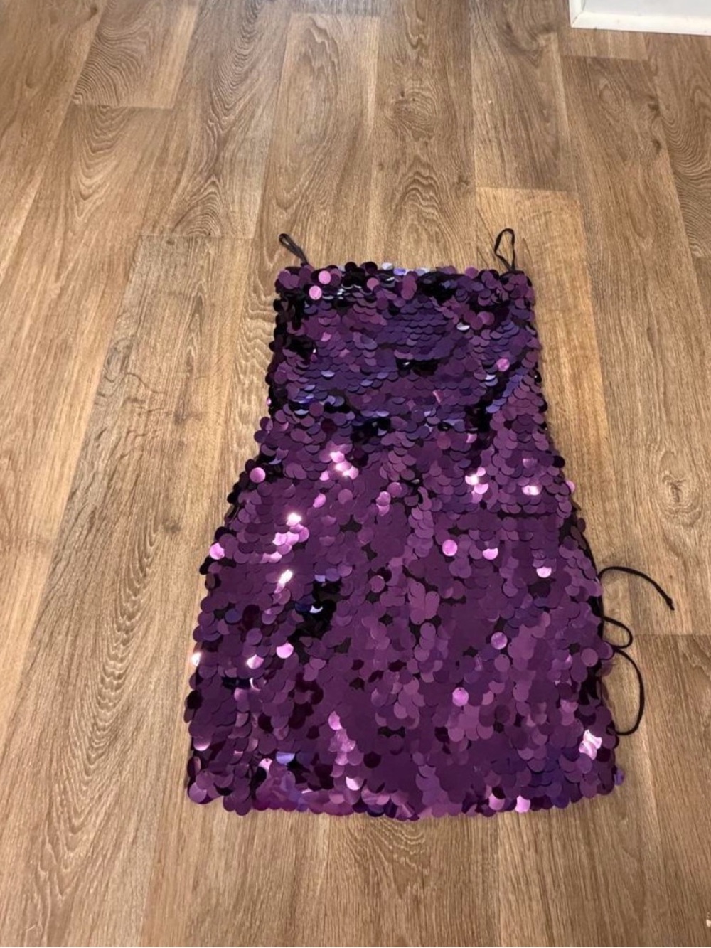Purple Sequin Mini Dress